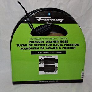 Forney 25 FT Pressure Washer Hose 3000 PSI 1/4" Inch, Black,